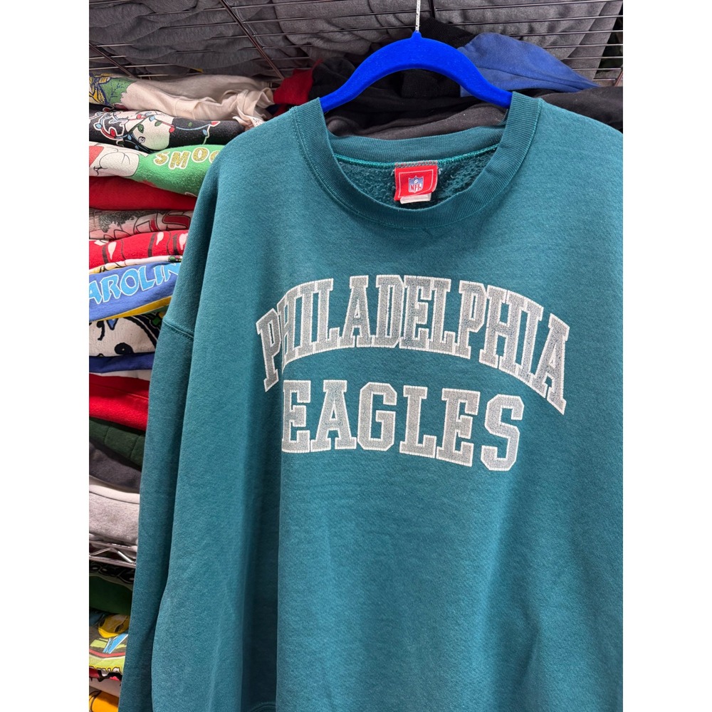 NFL Philadelphia Eagles Sweatshirt Mens XL Teal Green Crewneck Graphic Fleece